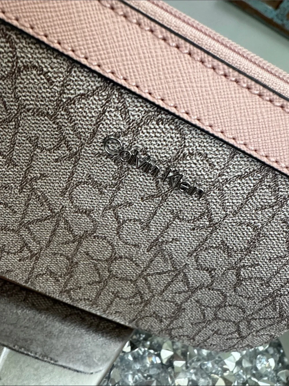 Calvin Klein Pink Monogram Signature Wristlet NWOT
